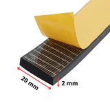 EPDM Dichtung 2x20mm selbstklebend Stoßfängerband Tür Fenster Akustik