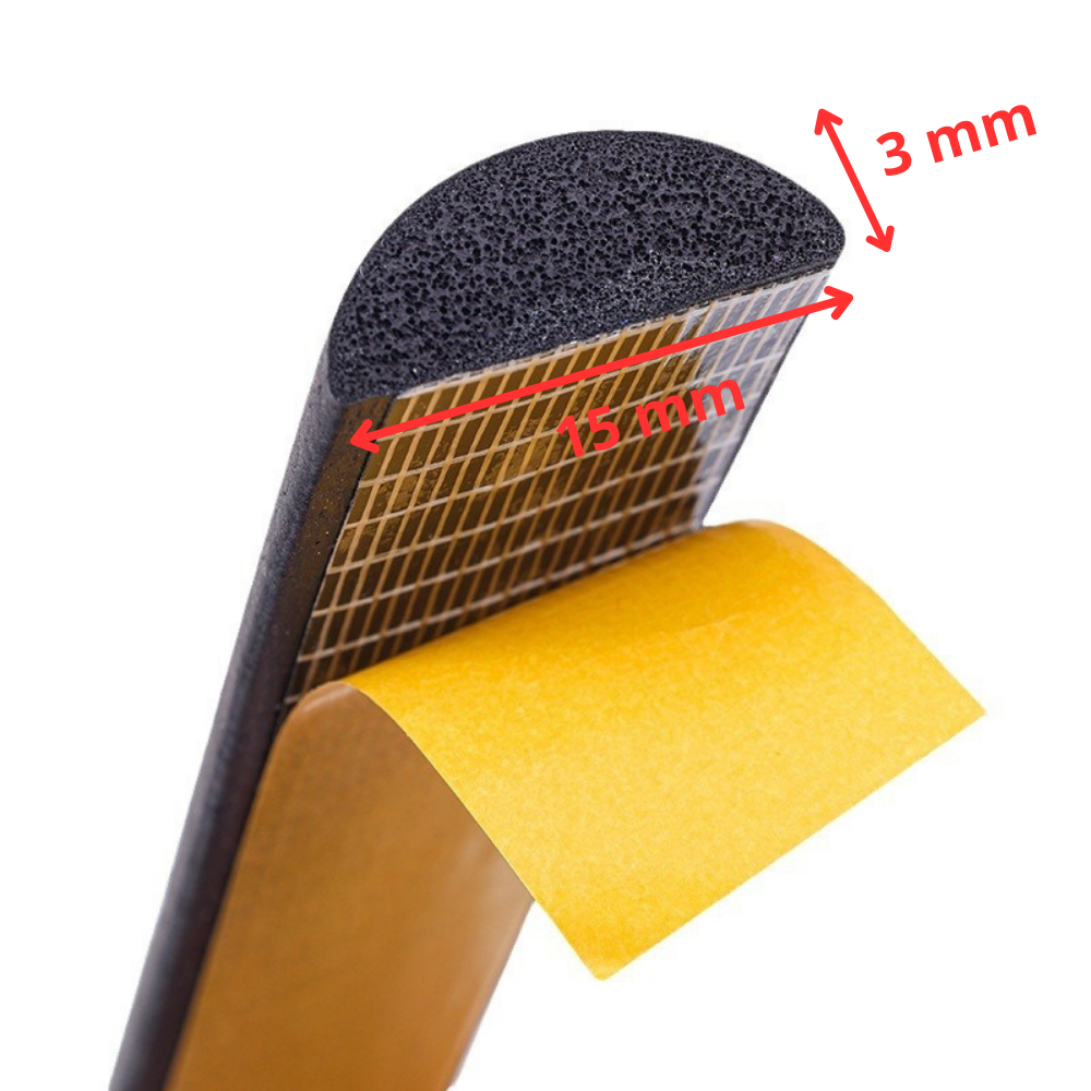 Gummiband D EPDM 3x15mm selbstklebender Mikrogummi-Akustikschaum-Stoßfänger
