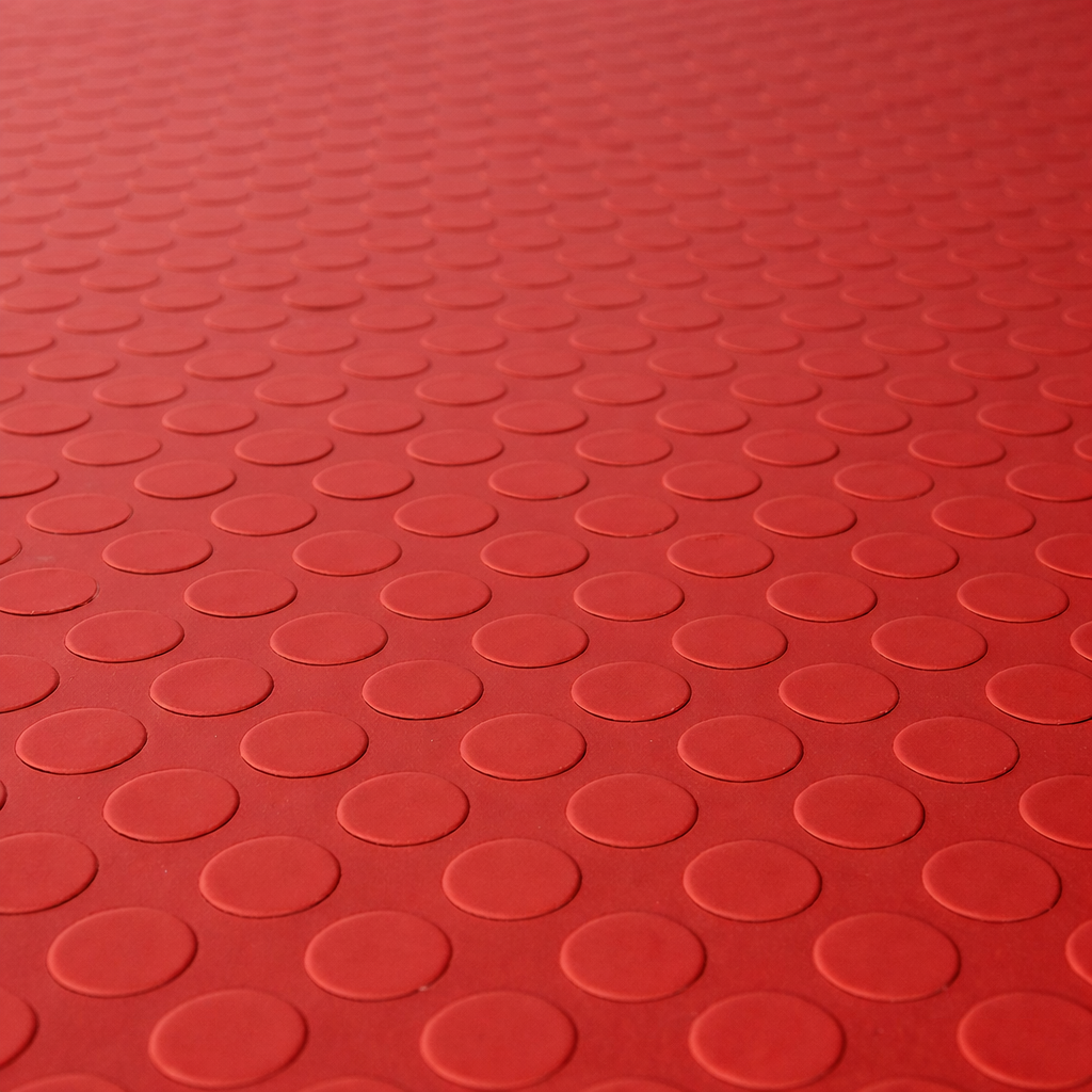 Gummibodenbelag rot TPE, Meterware METRO