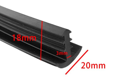 Dichtung für PV-Module Gummi Typ T 18x20 mm – Carport, Spalt 3 mm