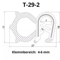 Scheibengummi Fenstergummi Dichtprofil Dichtung Kantenschutzprofil Traktor T-29