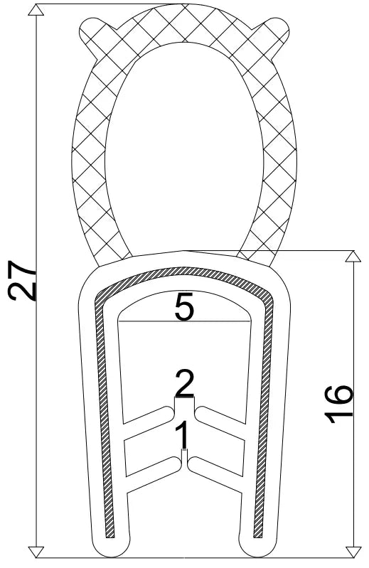 T-32 Gummi-Randdichtung, randverstärkt, universal